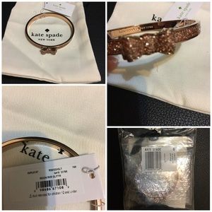 NWT Kate Spade Moon River Glitter Bangle Rose Gold